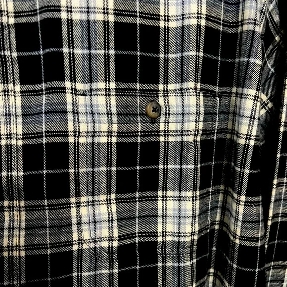 NWOT XLT long sleeve button down shirt 100% Cotton Plaid 1 front Pocket - Picture 5 of 9